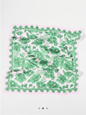 New! Anthropologie Celandine Pink Palm 28” Neck Bag Hair Scarf NWT